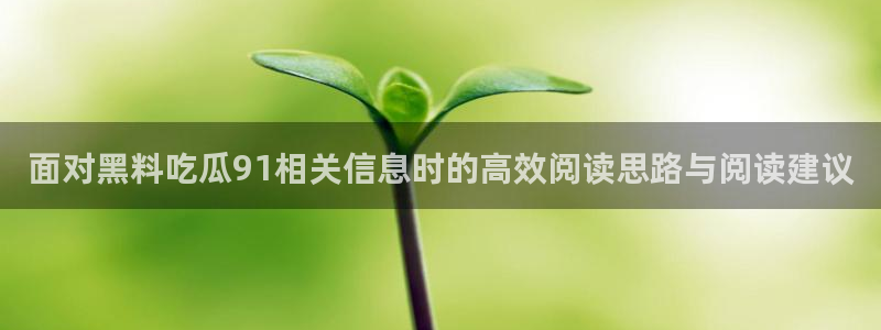热门事件大全:面对黑料吃瓜91相关信息时的高效阅读思路与阅读建议